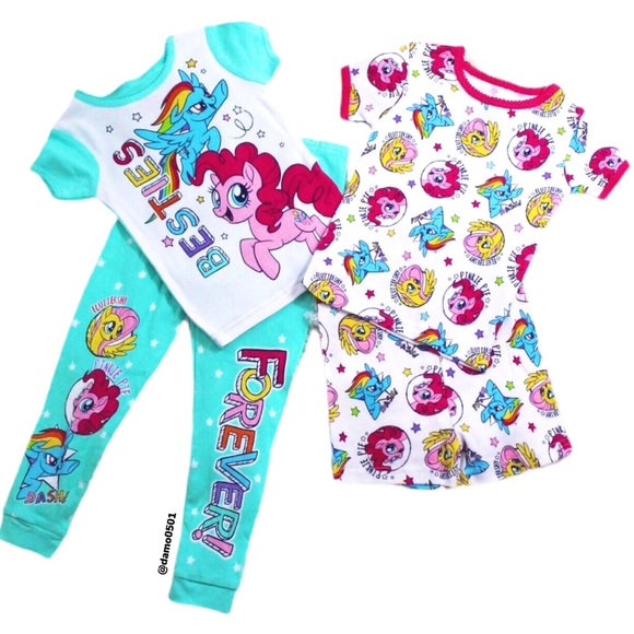 NWT Hasbro My Little Pony 4pc Graphic Pajama Set - Picture 2 of 9